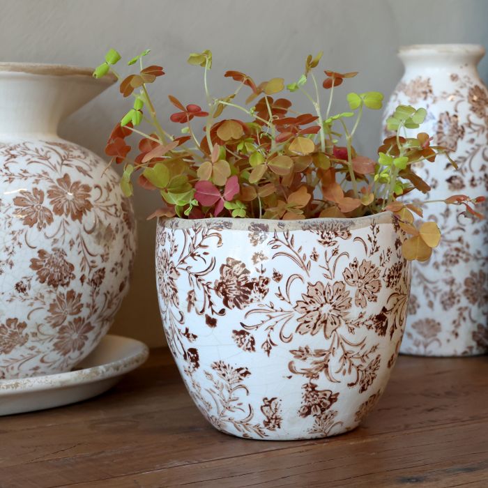 Potte med blomstermotiv