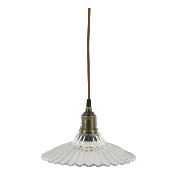 Taklampe med messingdetaljer