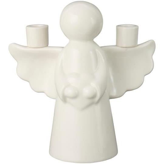 Dobbel lysestake engel